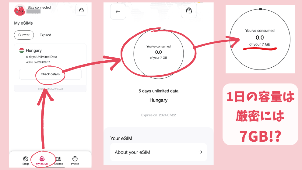 Holafly（オラフライ）のデータ容量の表示