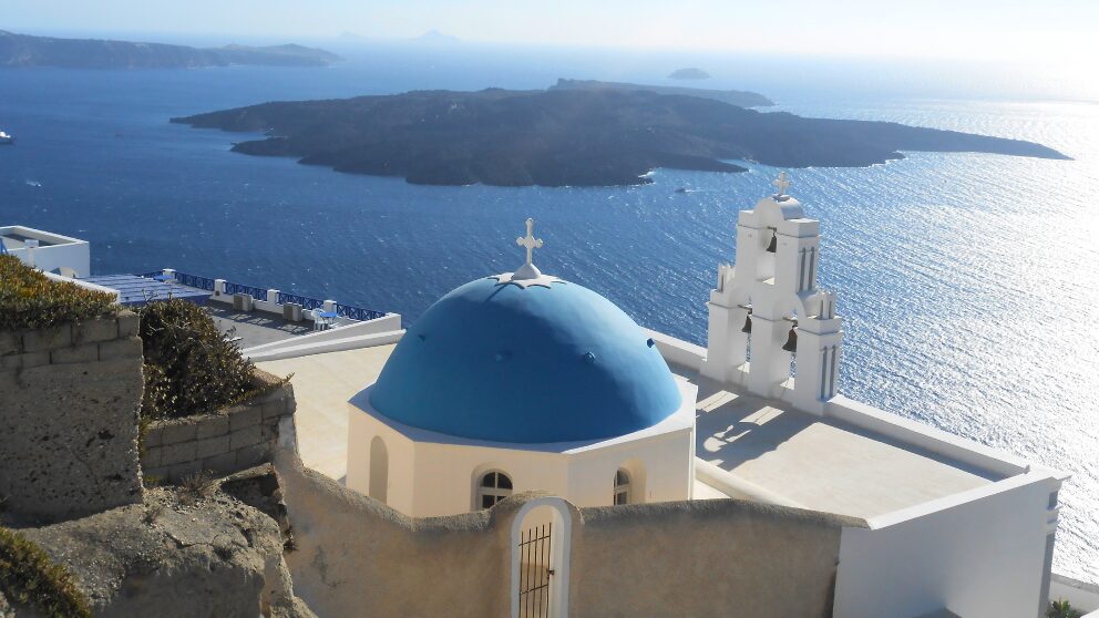 ギリシャのサントリーニ島の様子